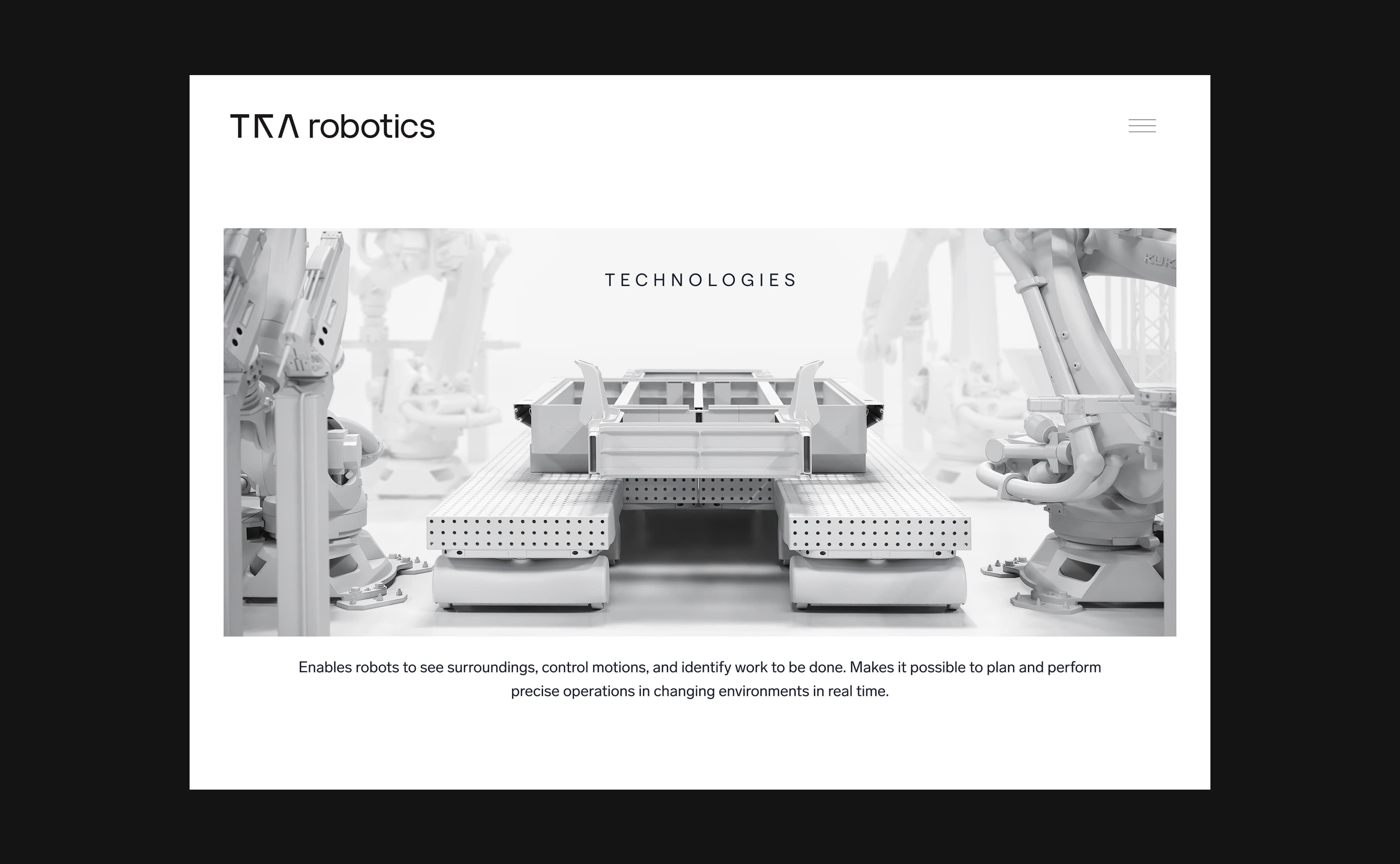 TRA Robotics brand and website