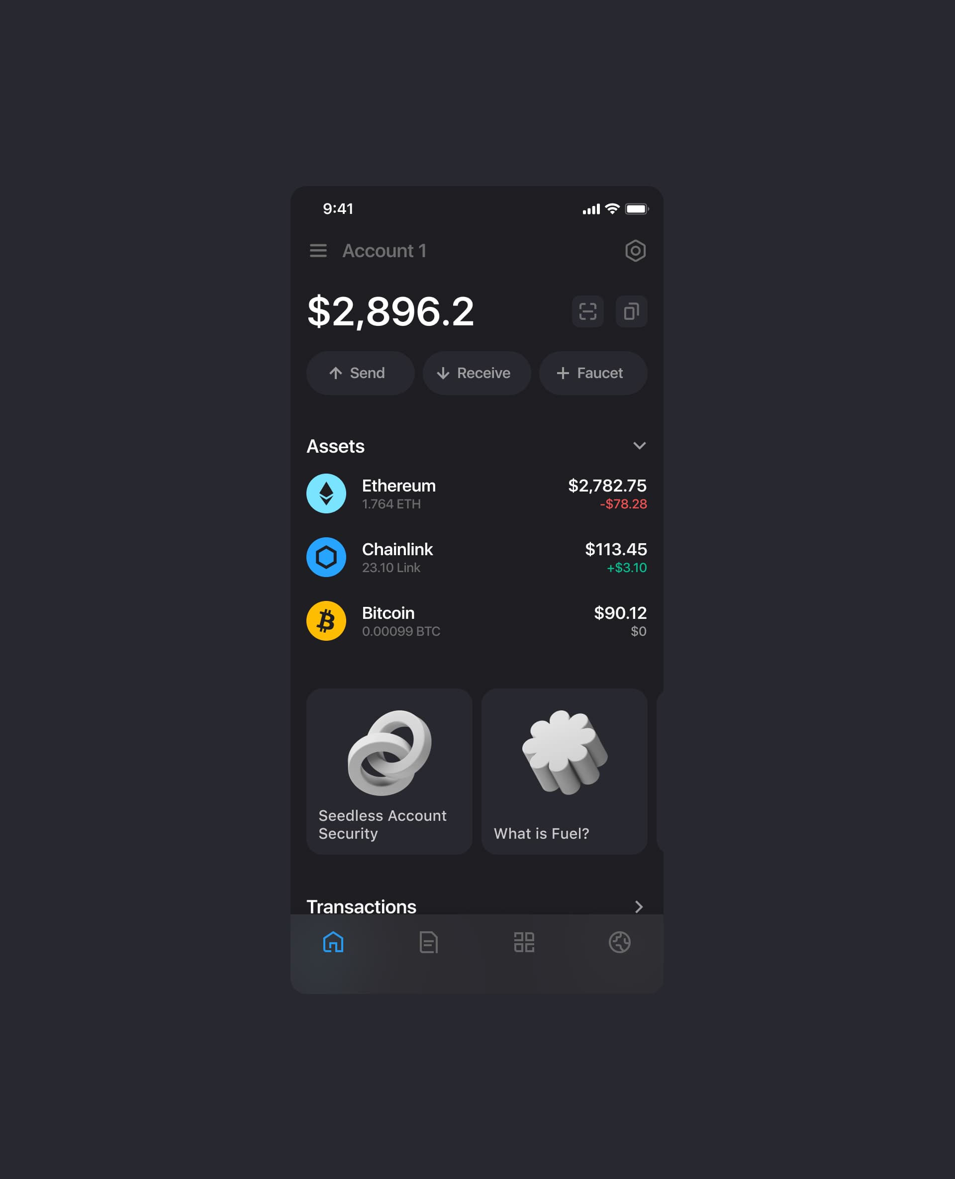 Fuelet send, receive, swap