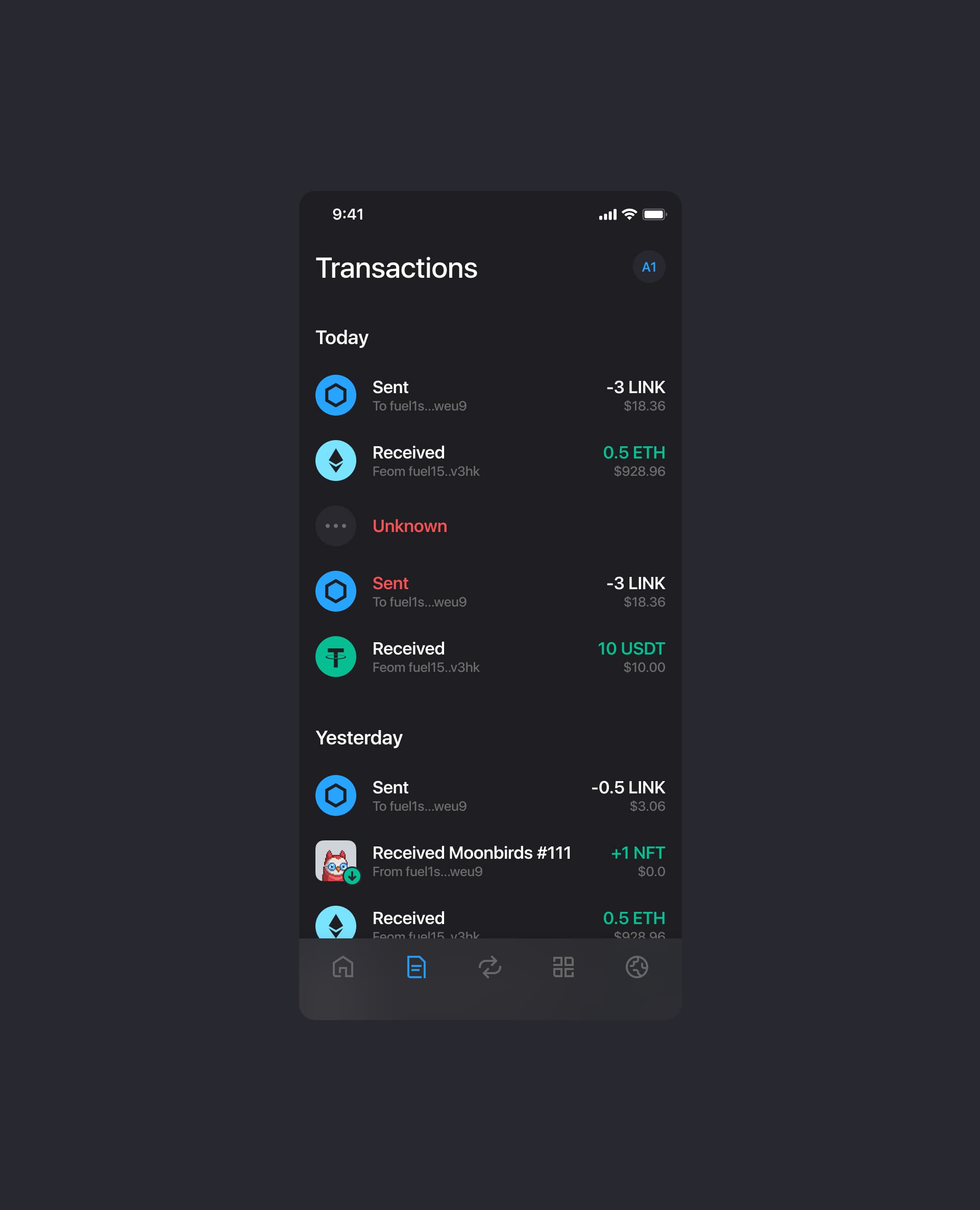 Fuelet Wallet result